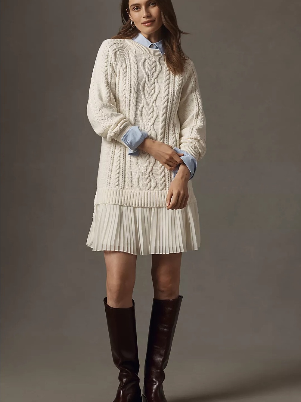 Anthropologie Delphine Sweater Twofer Mini Dress